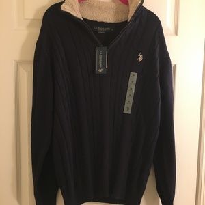 U.S. POLO ASSN. Navy Blue Quarter Zip Pullover/ Size: Medium